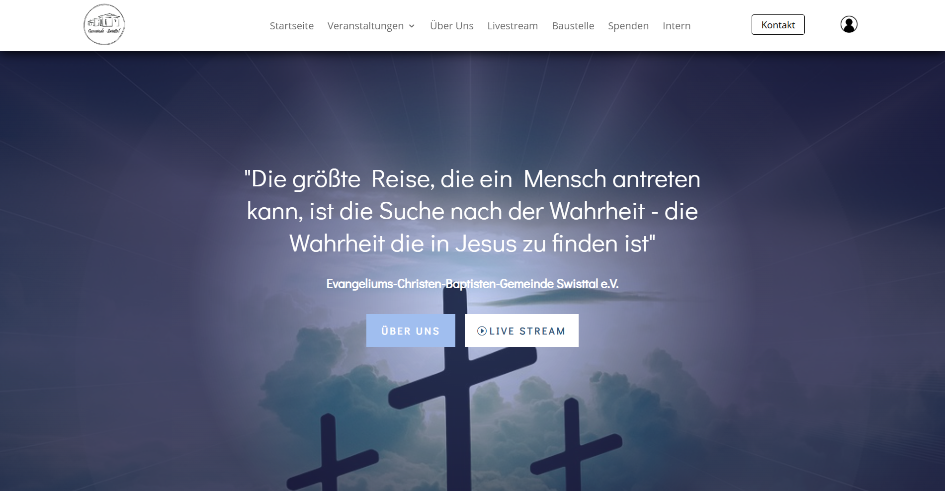 Website für eine Kirchenwebseite gebaut von WiebeCore“
