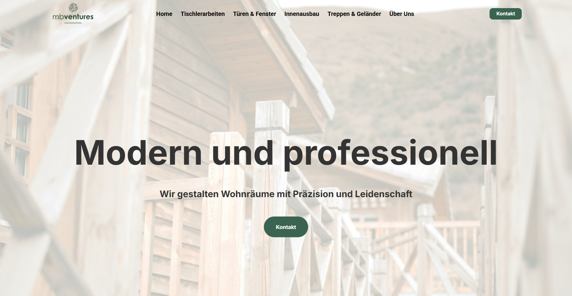Tischlerbetrieb Startseite Screenshot Referenzbild Startseite Webseite